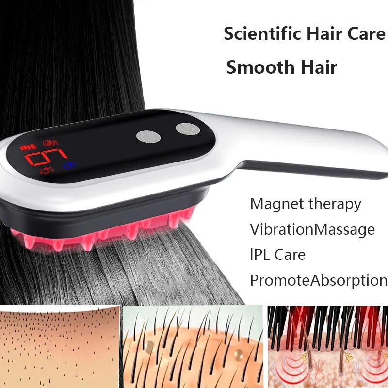 Peigne de massage infrarouge anti-chute de cheveux
