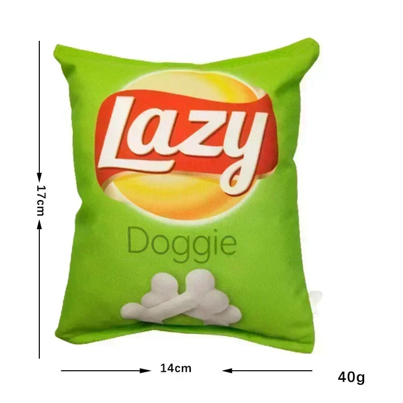 Jouet pour Chien Sac de Chips en Peluche – Couineur & Interactif – À Mâcher pour Chiots et Chiens