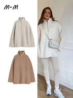 Pull Côtelé Long avec Col Camioneur Zippé