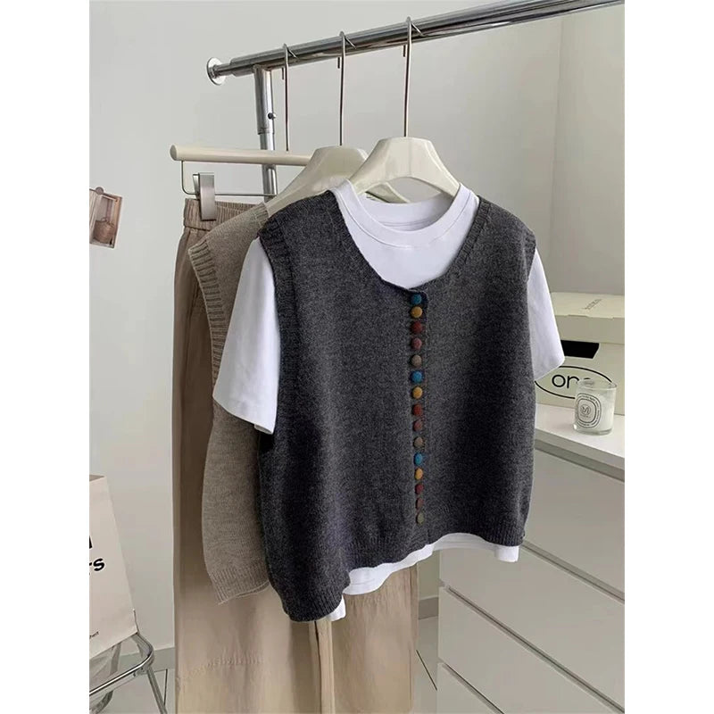 Pull Vintage sans manches - Col rond