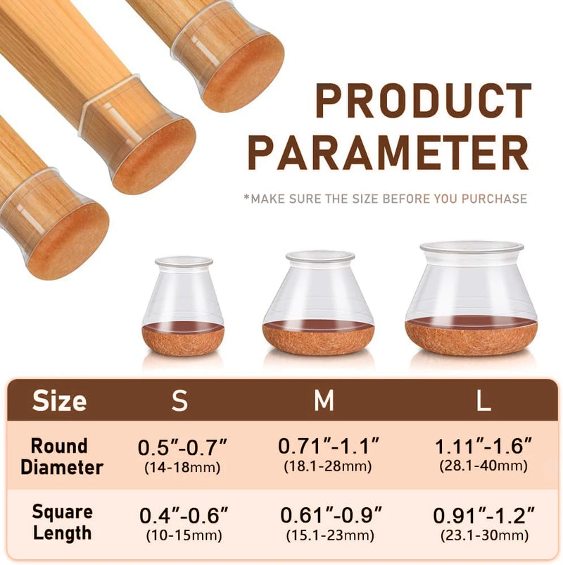 Lot de 24 Protège-Pieds en Silicone Antirayures
