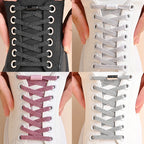 Lacets de chaussures élastiques sans laçage à paillettes