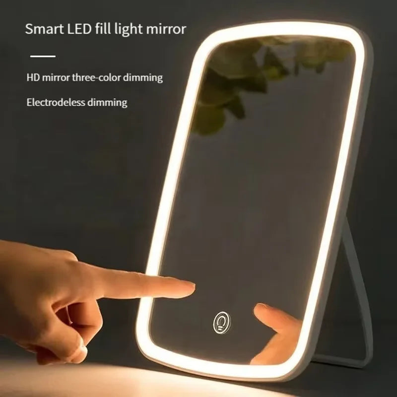 Miroir de Maquillage LED Réglable & Tactile