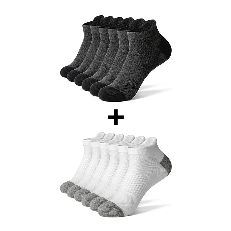 Lot de 12 Socquettes en Coton Respirant Mixte
