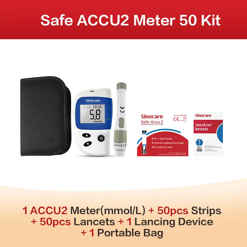 Kit Glycémie Diabète Sinocare avec 50 Bandes