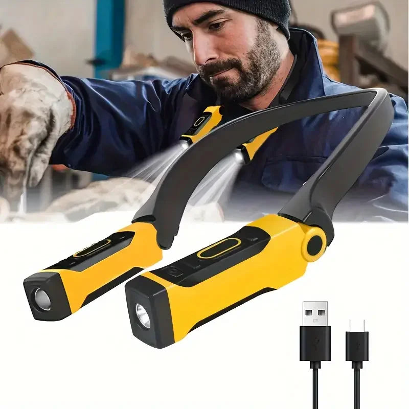 Lampe de Cou LED Rechargeable – 2 Modes pour Bricolage, Lecture et Sport
