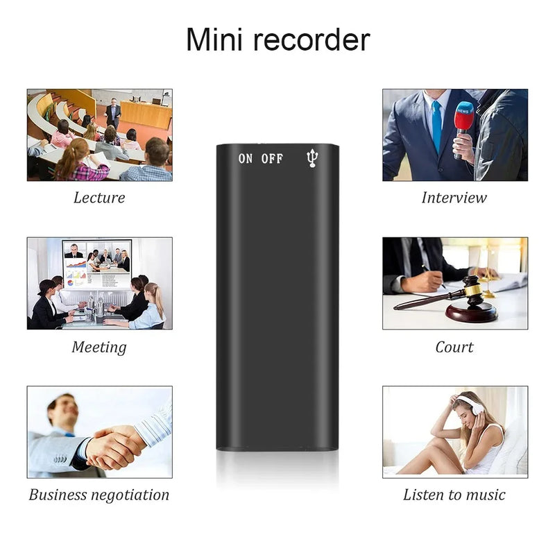 Mini Enregistreur Vocal Numérique 3-en-1 USB - 16GB