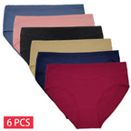 Lot de 6 Culottes en Coton Stretch - Ventre Contrôle