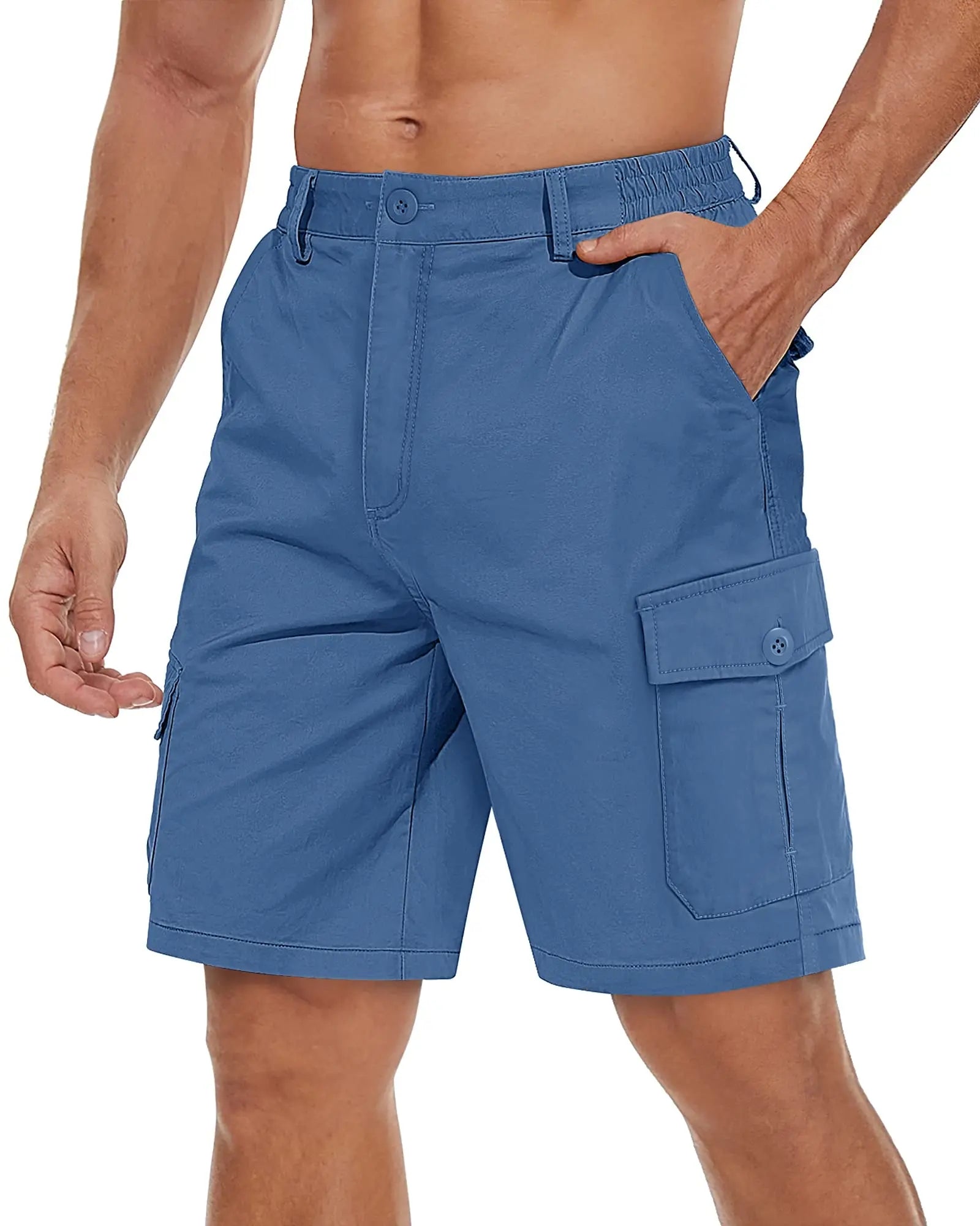 Short cargo para hombre, multibolsillos, cómodo, para verano