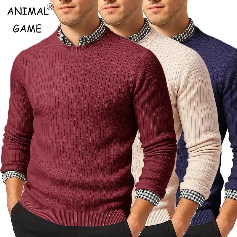Pull à Torsades en Maille Chaude - Homme