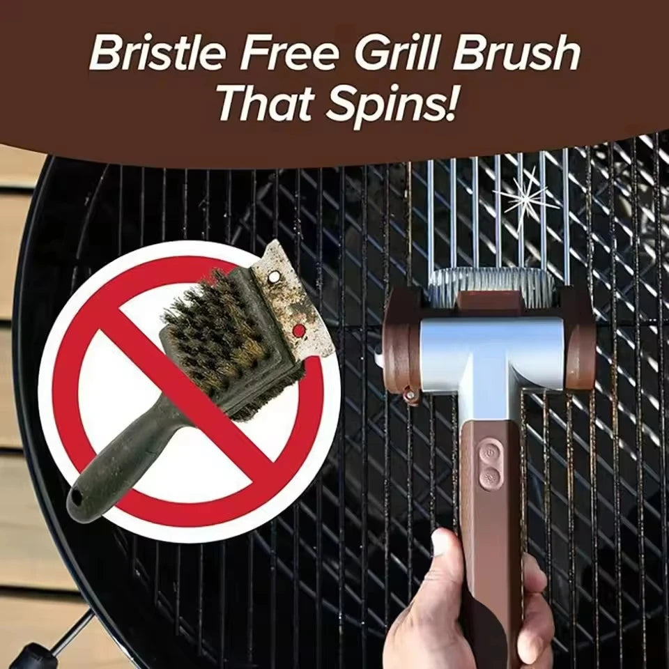Brosse à Grill Électrique à Rouleau en Acier Inox 350 tr/min