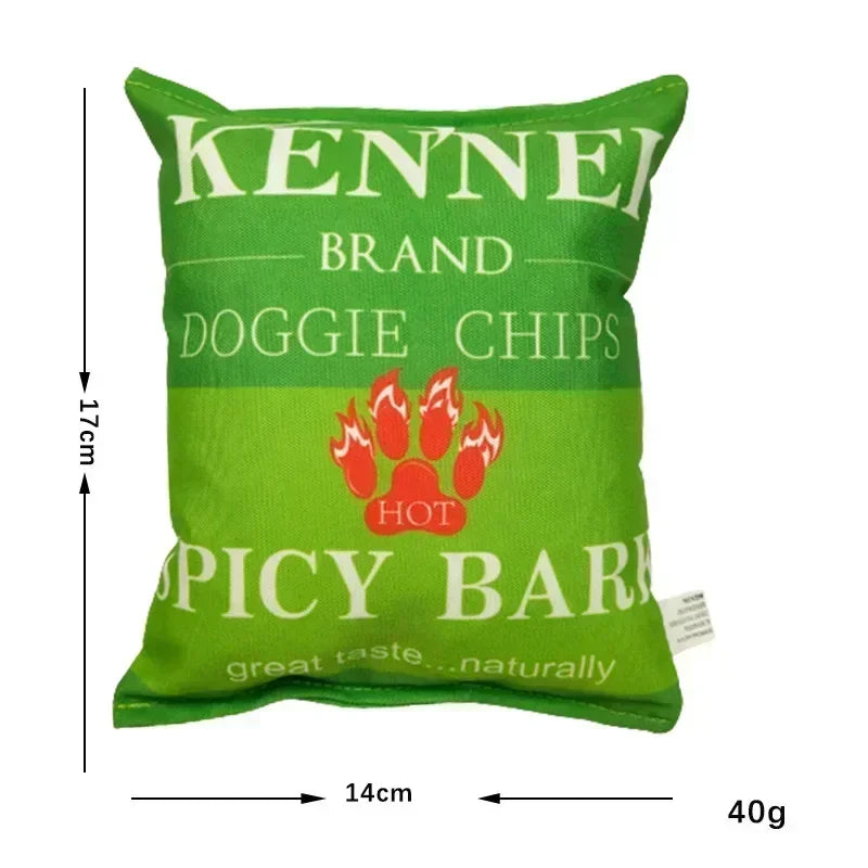 Jouet pour Chien Sac de Chips en Peluche – Couineur & Interactif – À Mâcher pour Chiots et Chiens