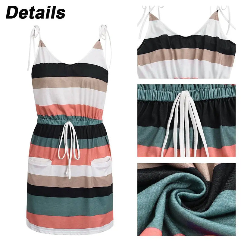 Robe d'été à Rauyres Courte, Fine Bretelles & Élastique