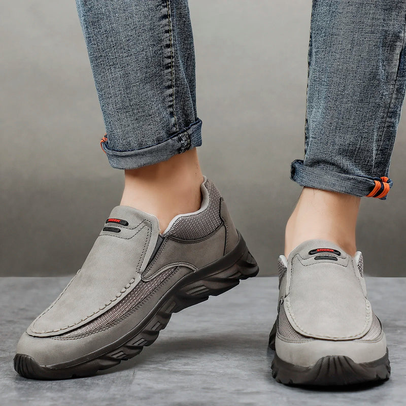Chaussures Slip-on en Cuir PU et Maille - Homme