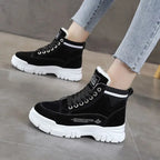 Bottines à lacet en daim Femme - Intérieur fourrure
