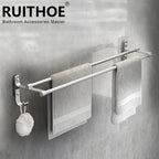 Porte-Serviettes Mural Double Barre Sans Perçage