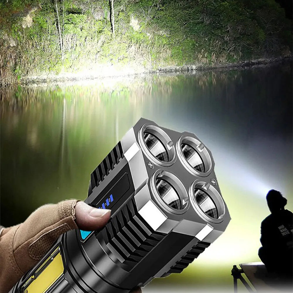 Lampe torche 4 LED ULTRA puissantes COB