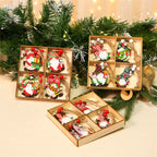 Lot de 12 Suspensions en bois vintage de Noel