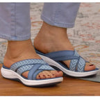 Sandales Mules Femme à Brides Croisées – Semelle Confort Nuage pour Plage et Été