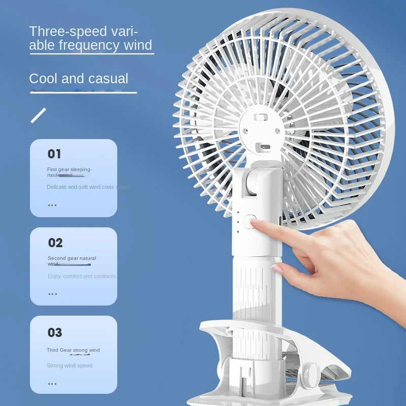 Mini ventilateur de bureau clipsable et pliable