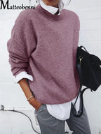 Pull à col de chemise Élégante pour femme