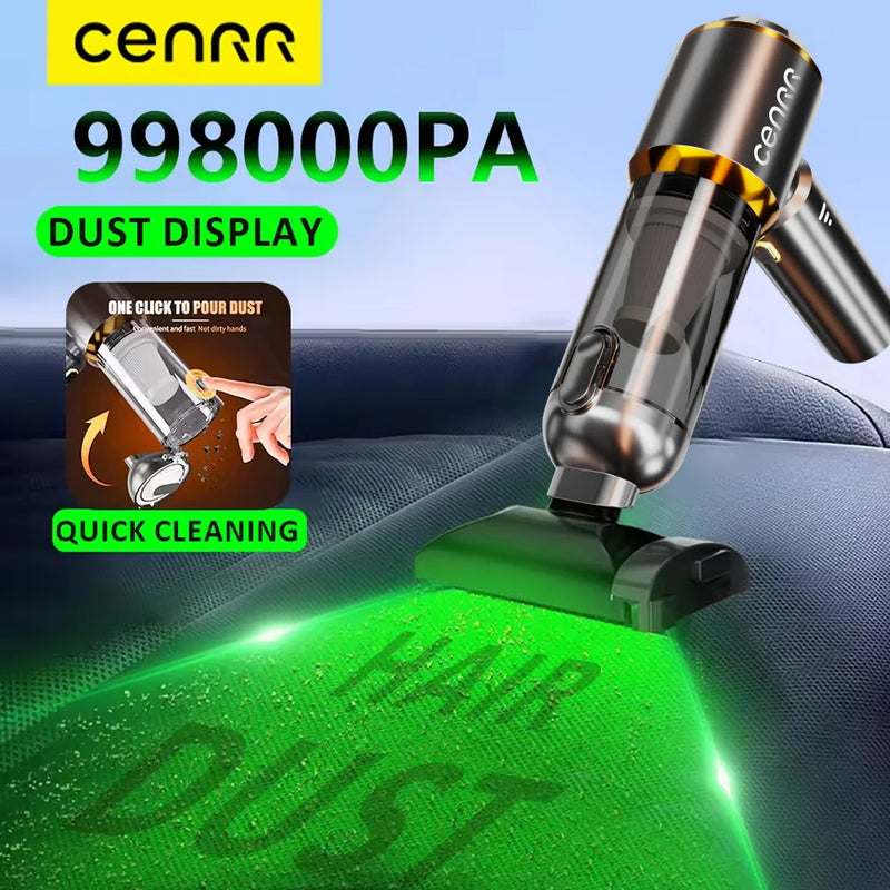 Aspirateur à Main Sans Fil avec Lumière Anti-Poussière - 4 Filtres + Pochette OFFERTS