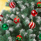 Lot de 30 Boules à Sapin de Noël aux couleurs traditionnelles - 60mm