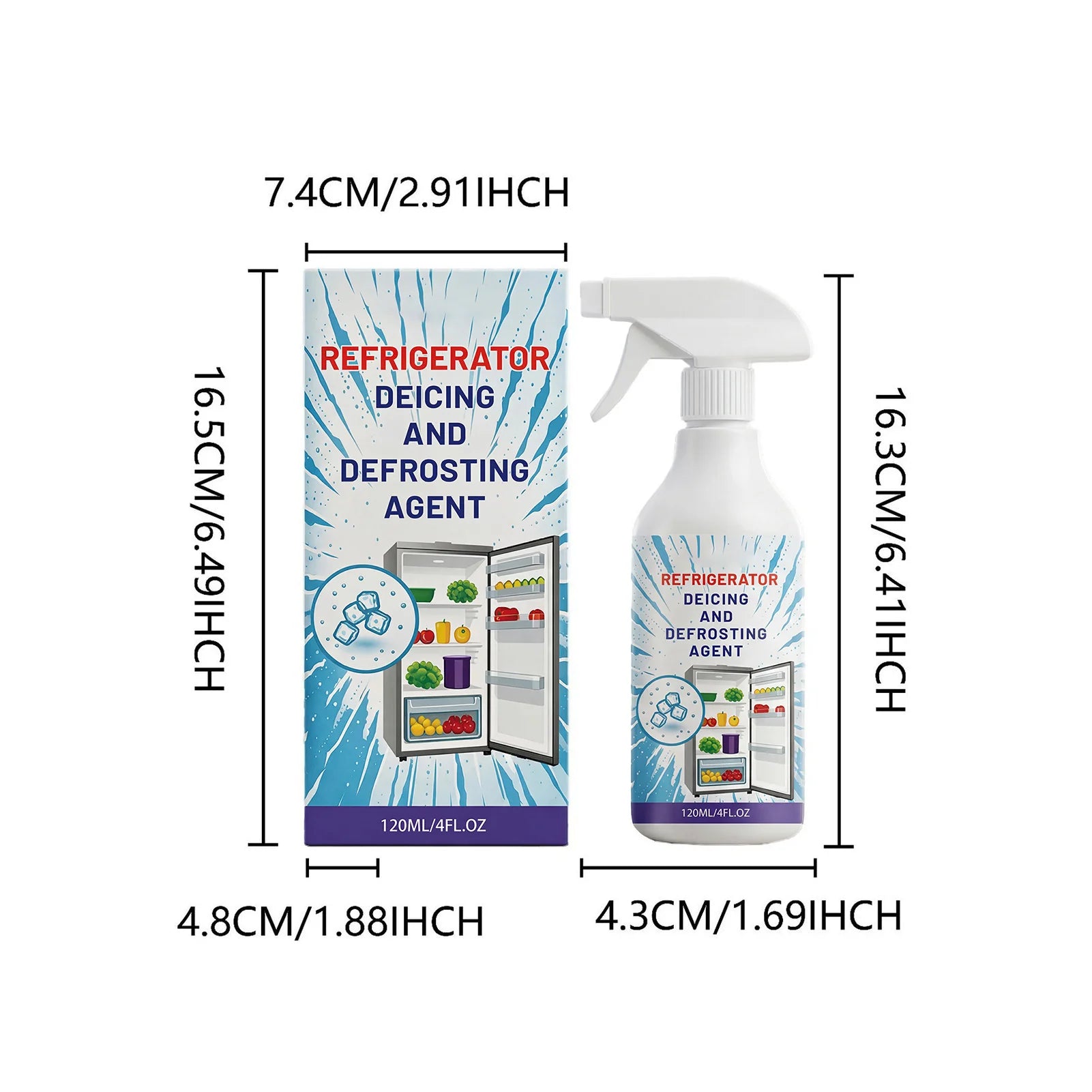 Spray Dégivrant Rapide pour Réfrigérateur et Congélateur – Élimine le Givre Facilement + Raclette OFFERTE