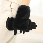 Gants en Daim & Fausse Fourrure Élégants & Chauds