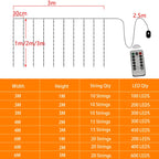 Guirlande LED pour rideau avec télécommande