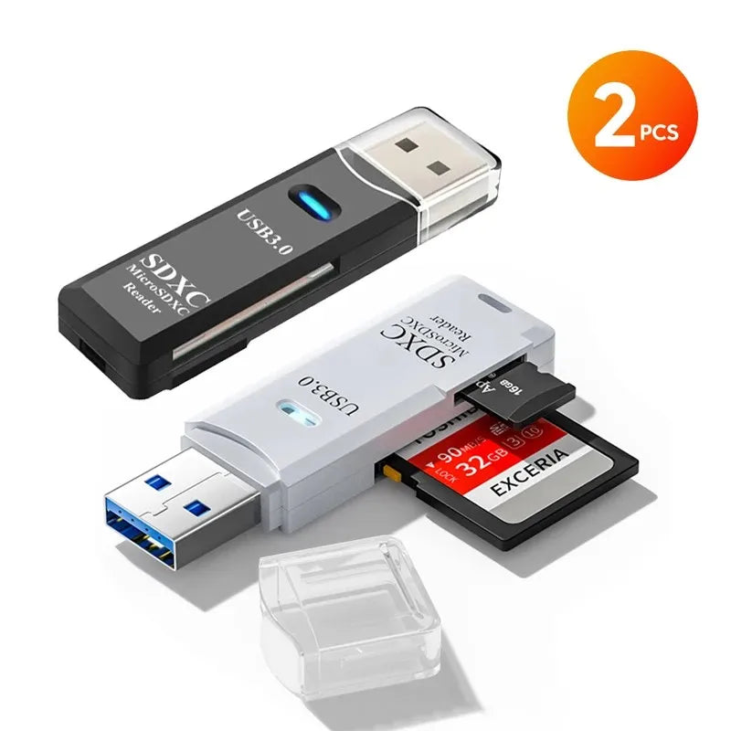 2x Mini Lecteur Carte Mémoire USB 3.0 SD Micro SD TF OTG - Haute Vitesse et Compatibilité