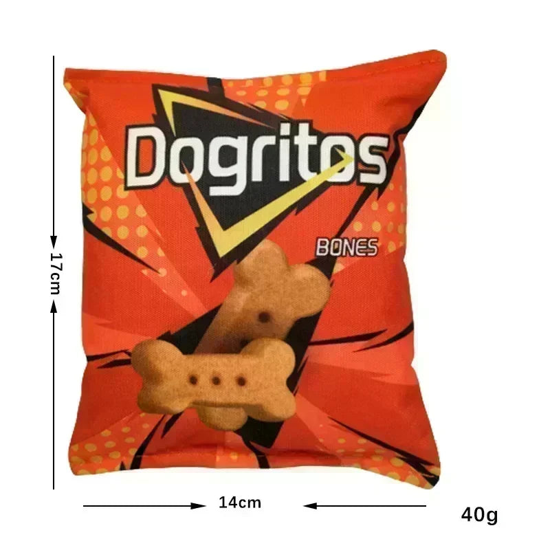 Jouet pour Chien Sac de Chips en Peluche – Couineur & Interactif – À Mâcher pour Chiots et Chiens