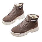 Bottines à lacet en daim Femme - Intérieur fourrure