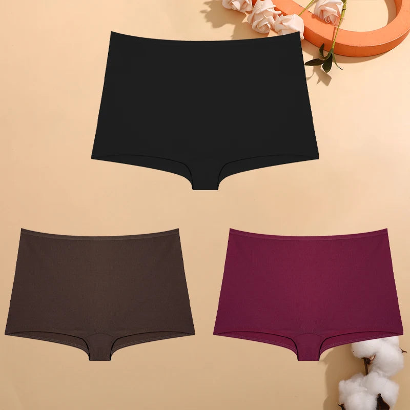Lot de 3 Shortys Femme en Coton – Culottes Taille Basse Respirantes, Confortables & Extensibles
