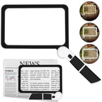 Loupe Grossissement x5 Portable à LED - Poignée Pliable