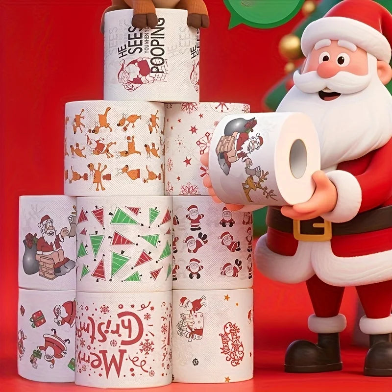 5 Rouleaux de Papier Toilette Motif de Noël