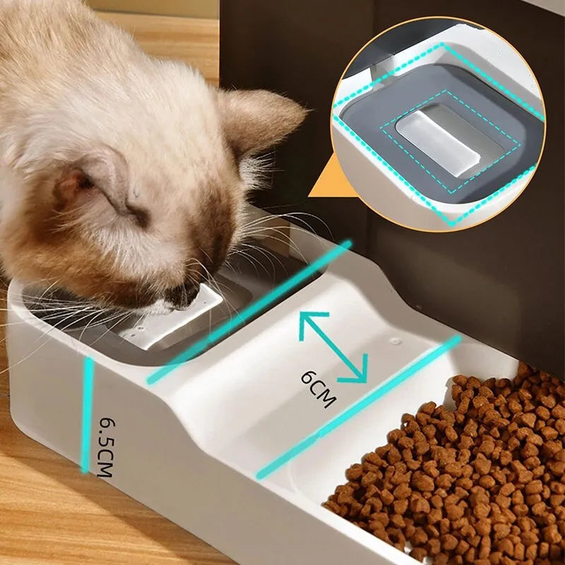 Distributeur automatique d'eau et de croquettes 2 en 1 pour animaux