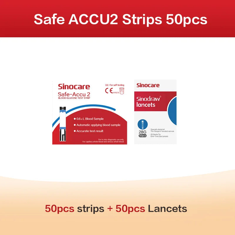 Kit Glycémie Diabète Sinocare avec 50 Bandes