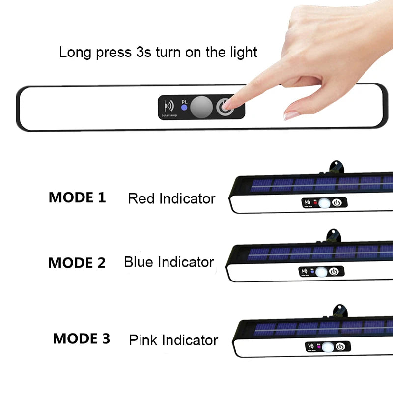 Réglette LED Solaire à clipser - Detection automatique des mouvements