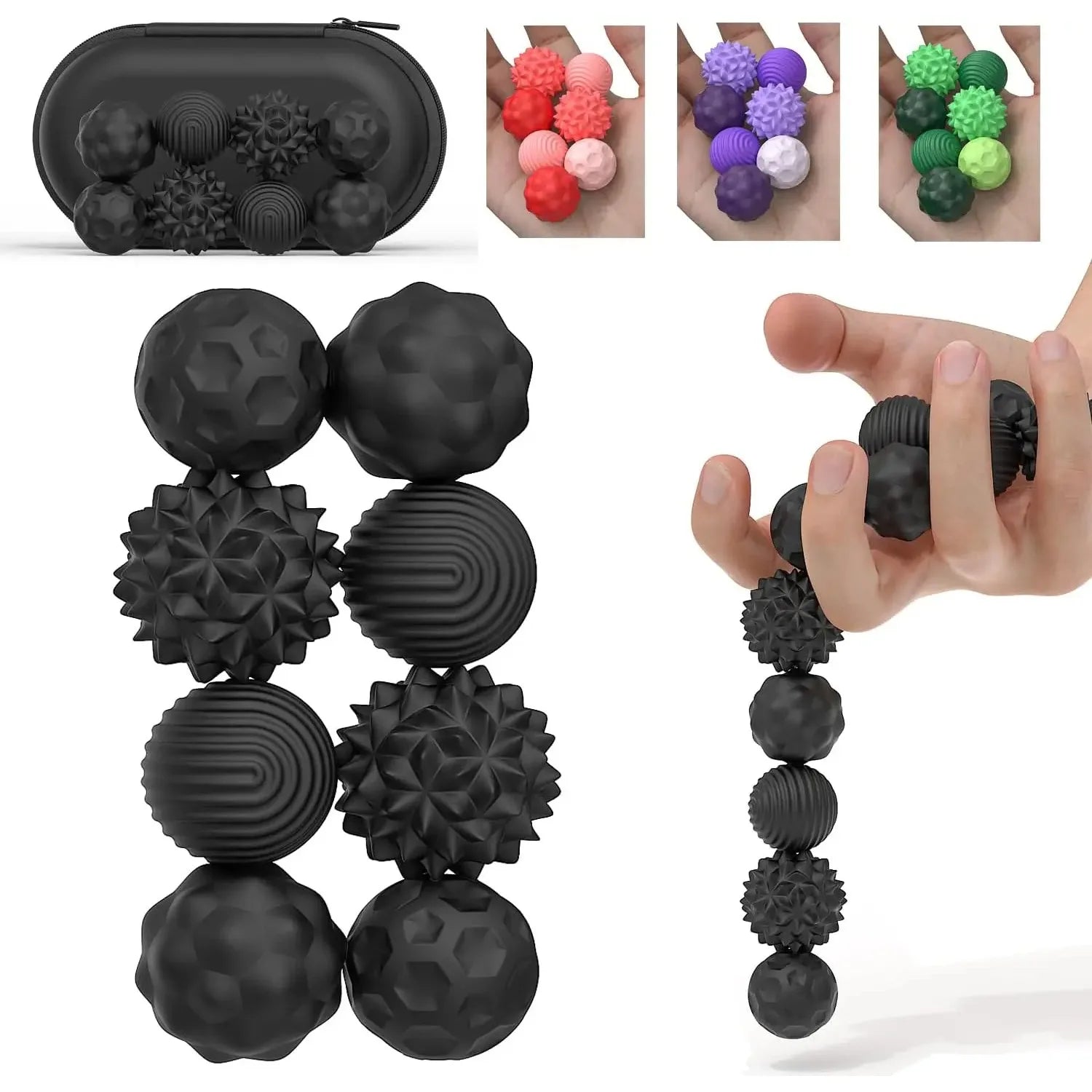 8x Boules Sensorielles Magnétiques en Silicone - Anti-Stres & Concentration