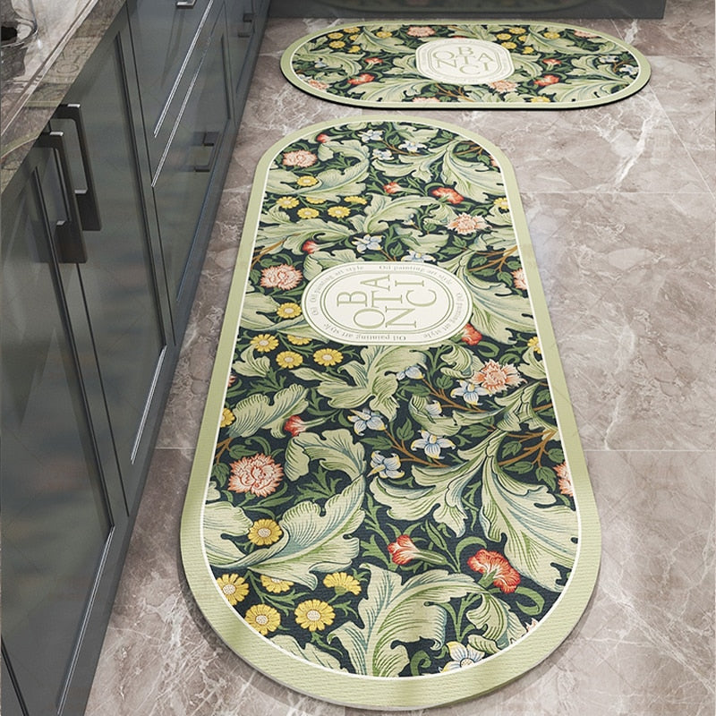 BOTANIC - Tapis de cuisine floral antidérapant