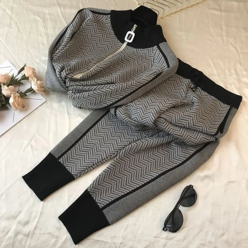 Ensemble de Jogging Casual & Chic à motif géométrique