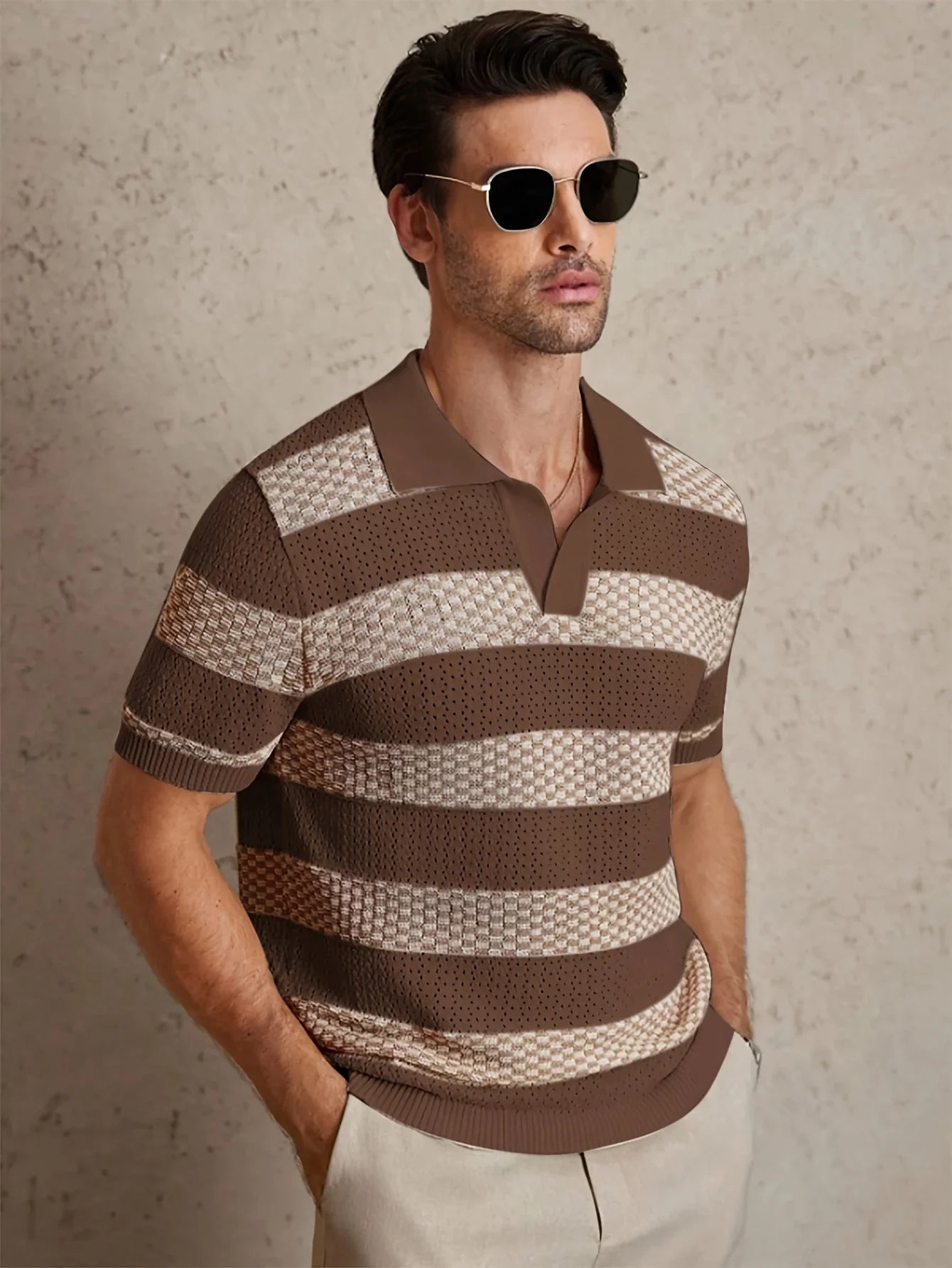 Polo Été Texturé en Maille Fine Confort Premium - Homme