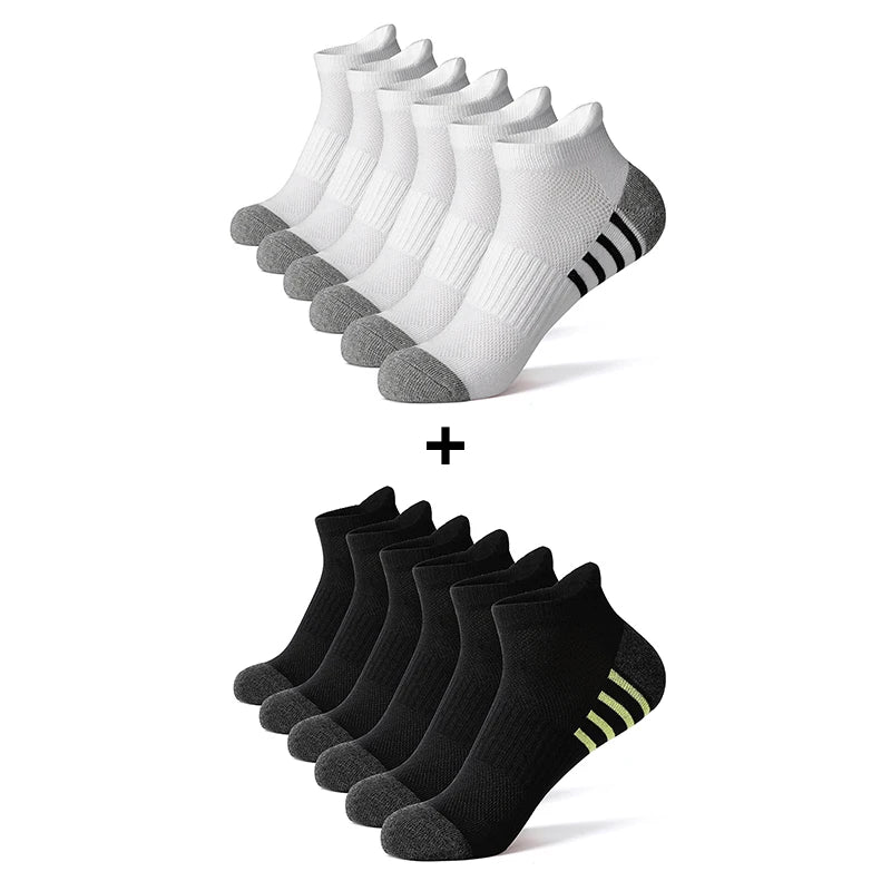 Lot de 12 Socquettes en Coton Respirant Mixte