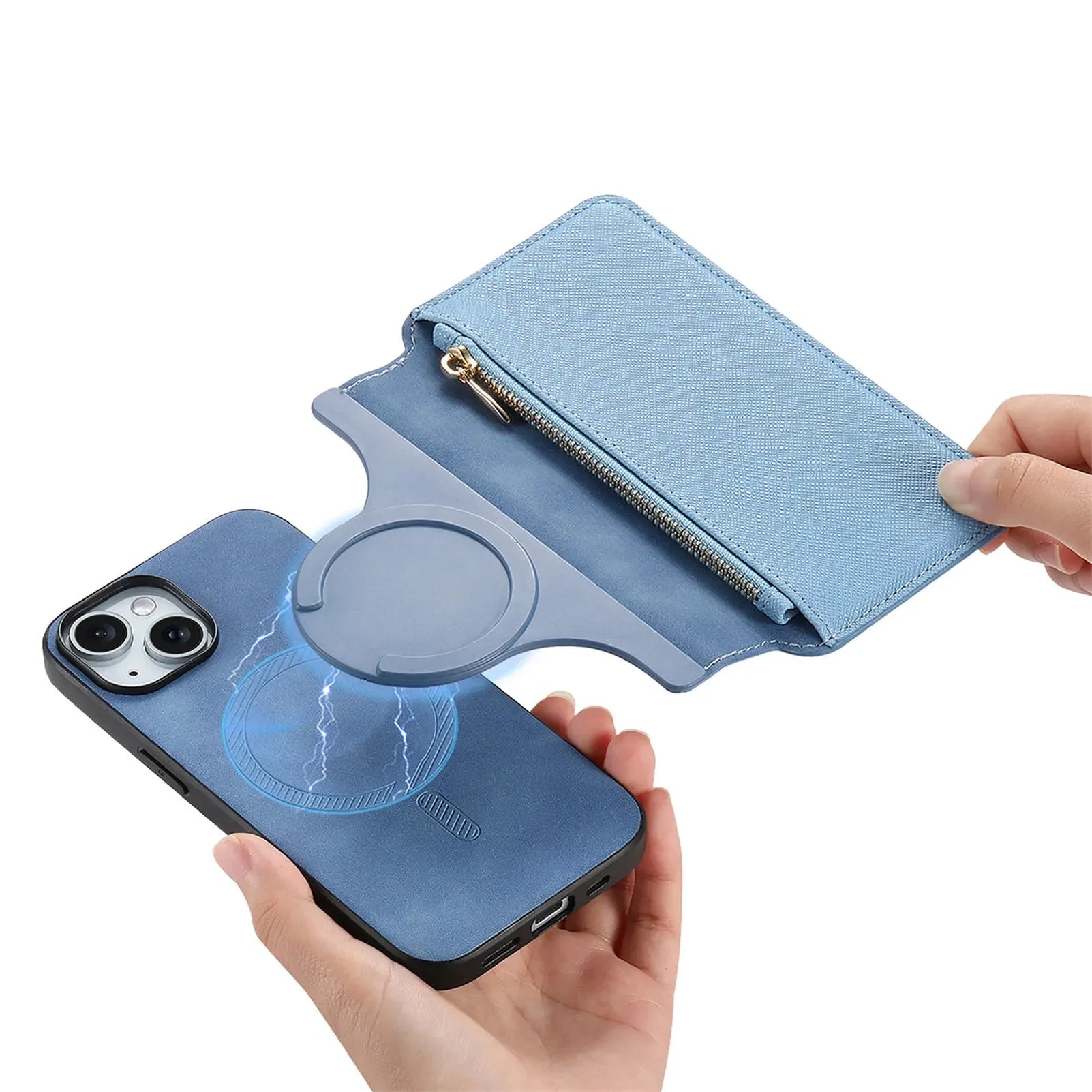 Coque de Téléphone Magnétique 2 en 1 Porte-feuille multifonctionnelle