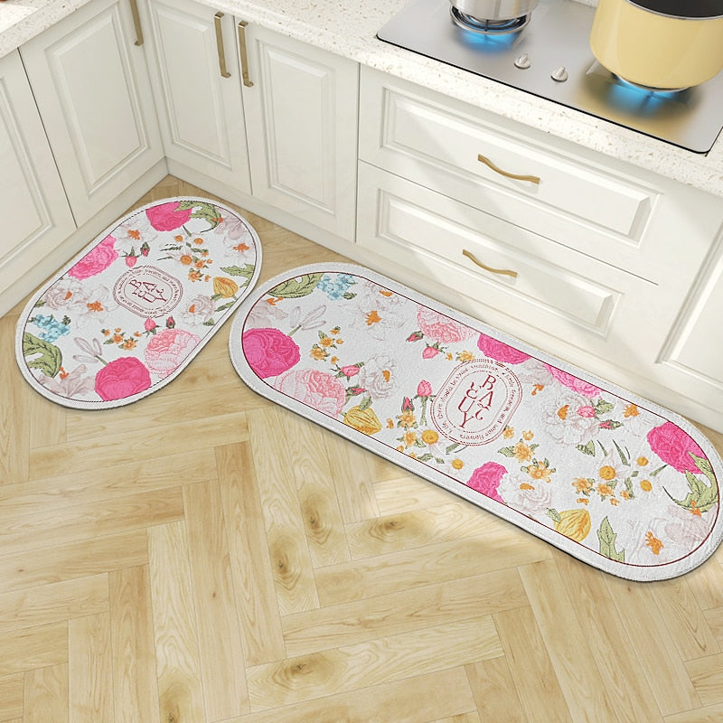 BOTANIC - Tapis de cuisine floral antidérapant