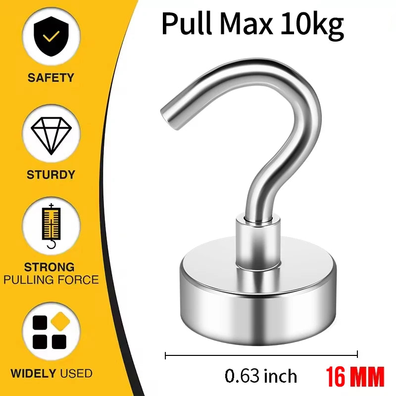 Lot de 6 Crochets Magnétiques Multifonctions - Support 10KG