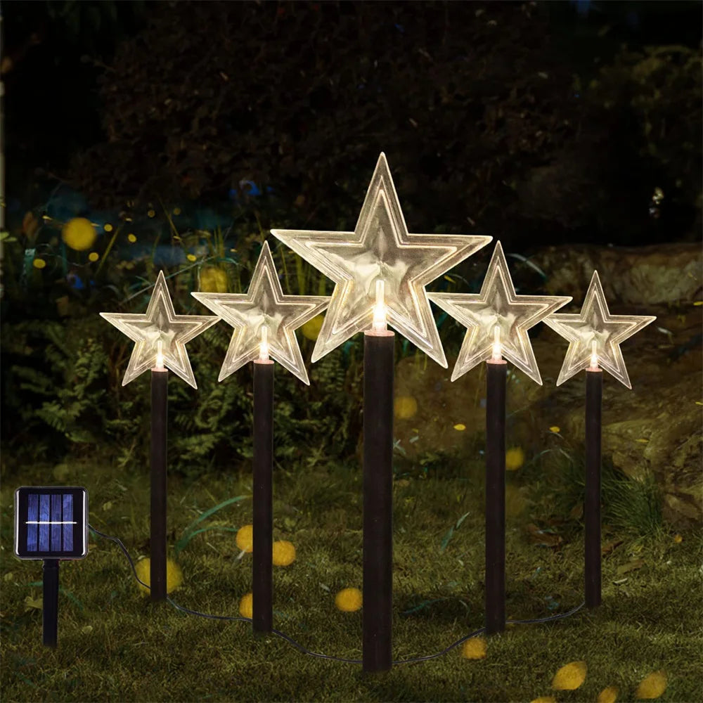 Lot de 5 éclairages de Noël Solaires lumière chaude