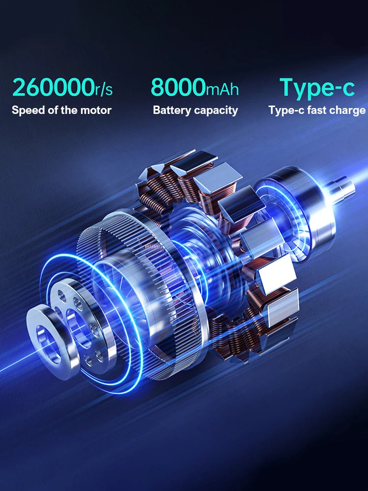 Mini Aspirateur 2 en 1 + Souffleur 8000 MAH - 5 PCS + 3 Filtres OFFERTS