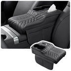 Coussin d’Accoudoir Central Voiture Multifonction – Rembourré avec Porte-Gobelet, Porte-Mouchoirs & Poches de Rangement